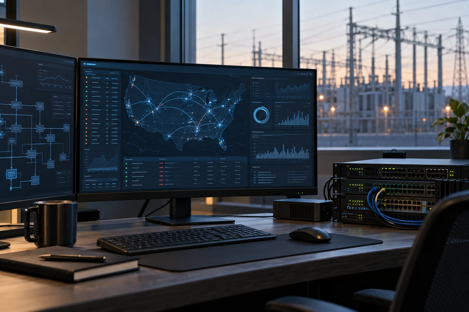 Cybersecurity monitoring for critical infrastructure.