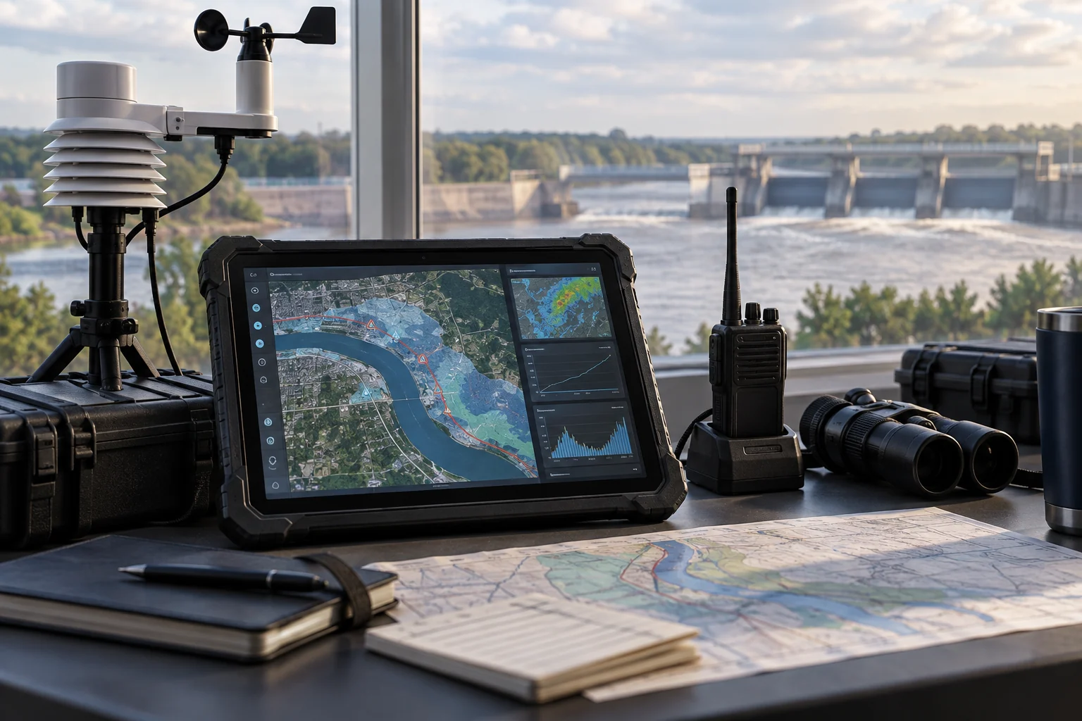 Maps and field observations supporting disaster-response planning.
