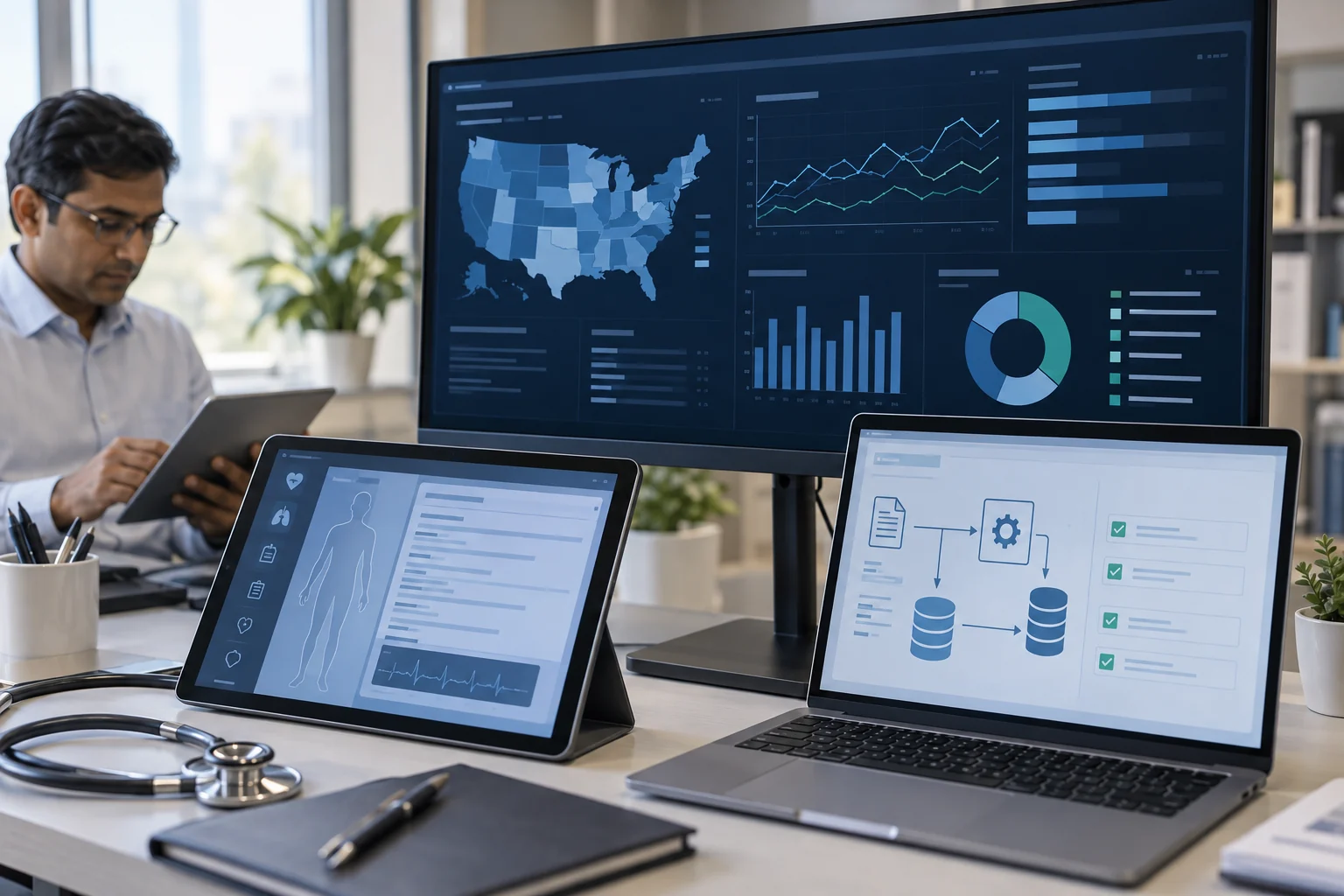 Clinical information connected to population-health analytics.