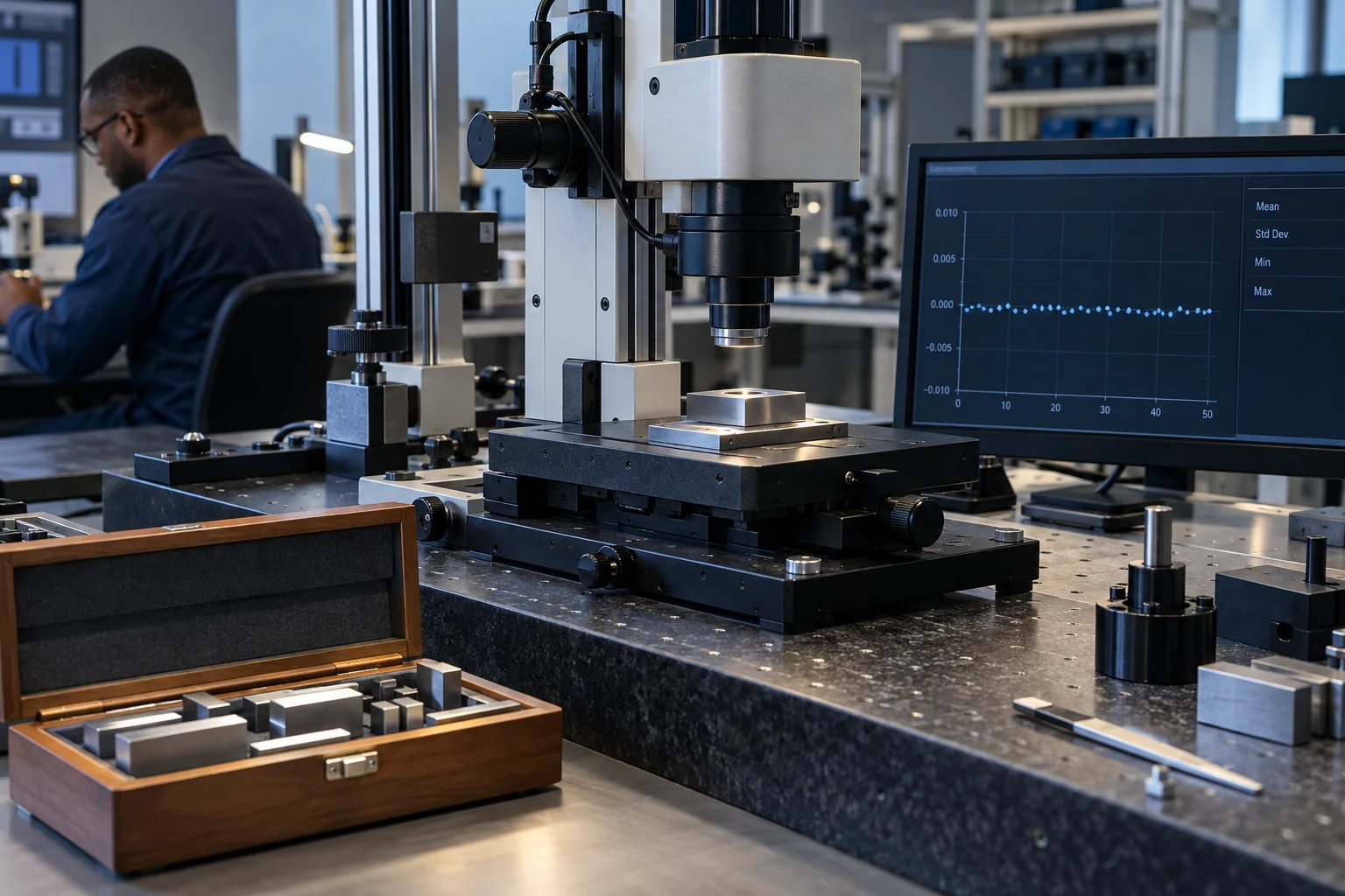 Precision measurement equipment and a repeatability analysis.