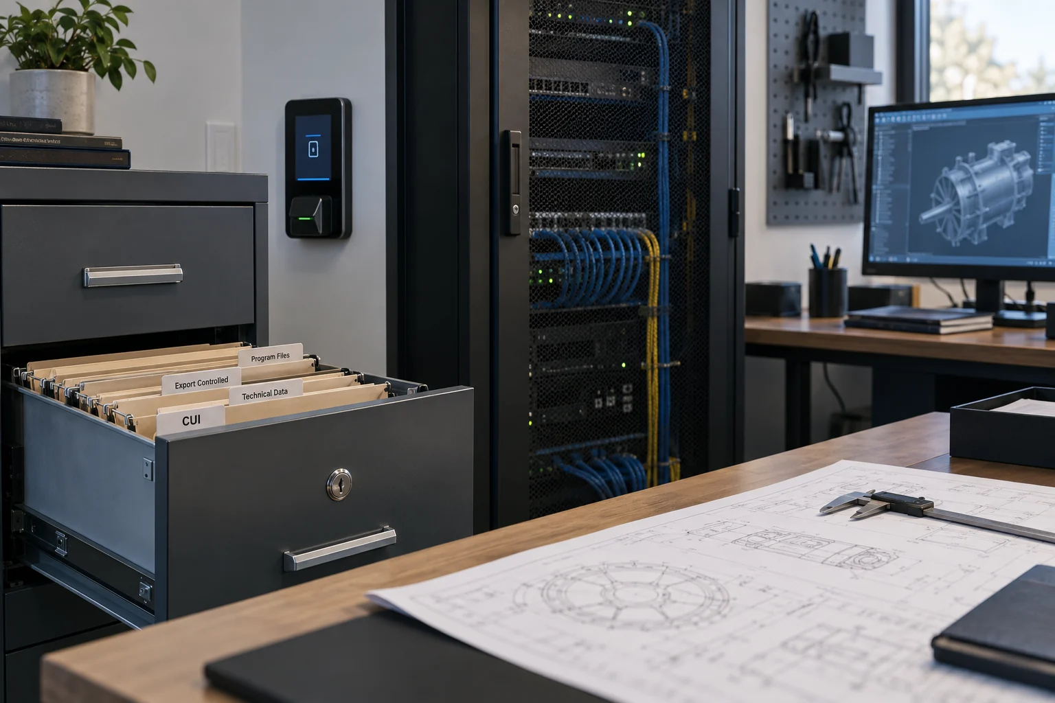 Controlled document storage and a secured engineering workstation.