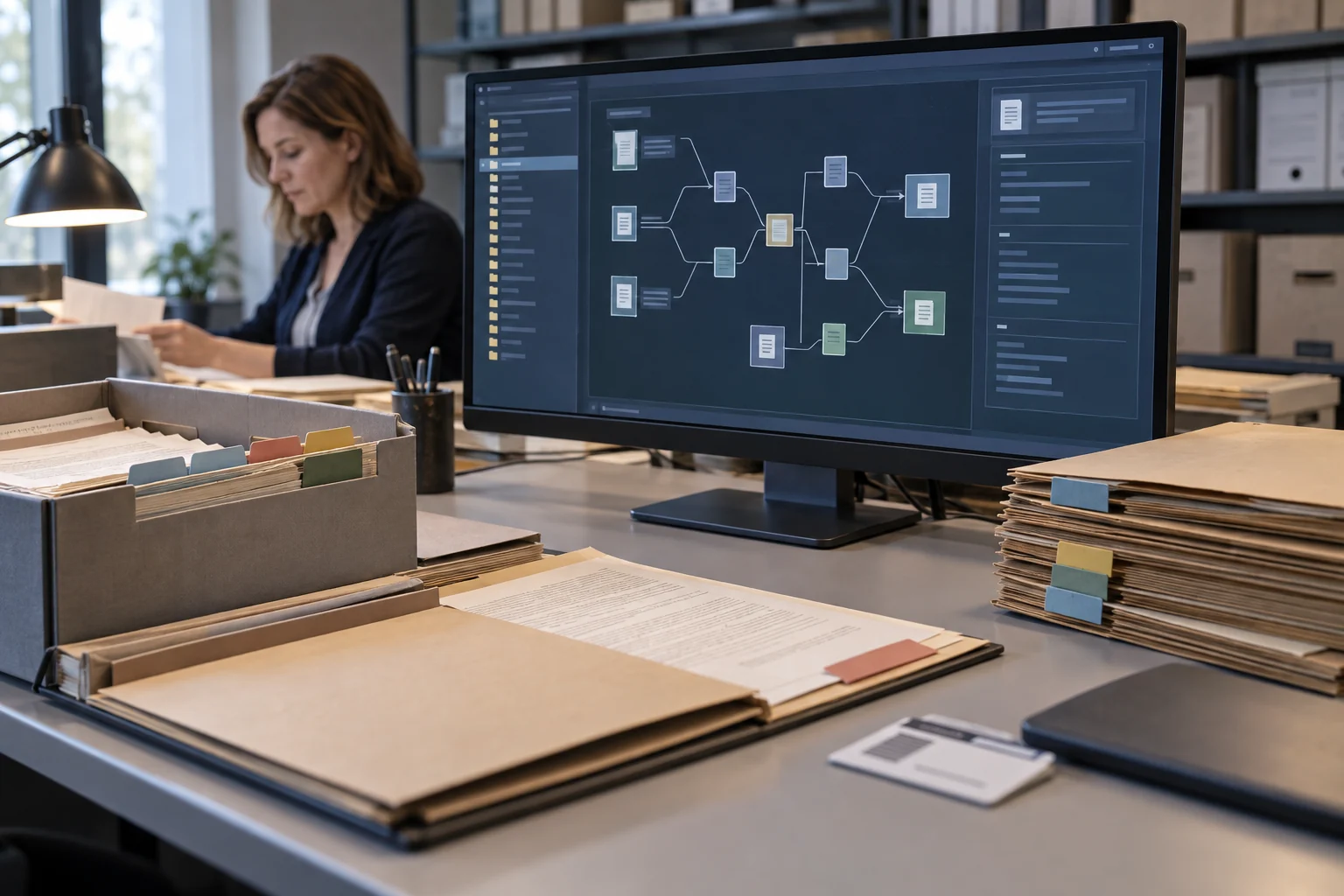 Source records and a data lineage review.
