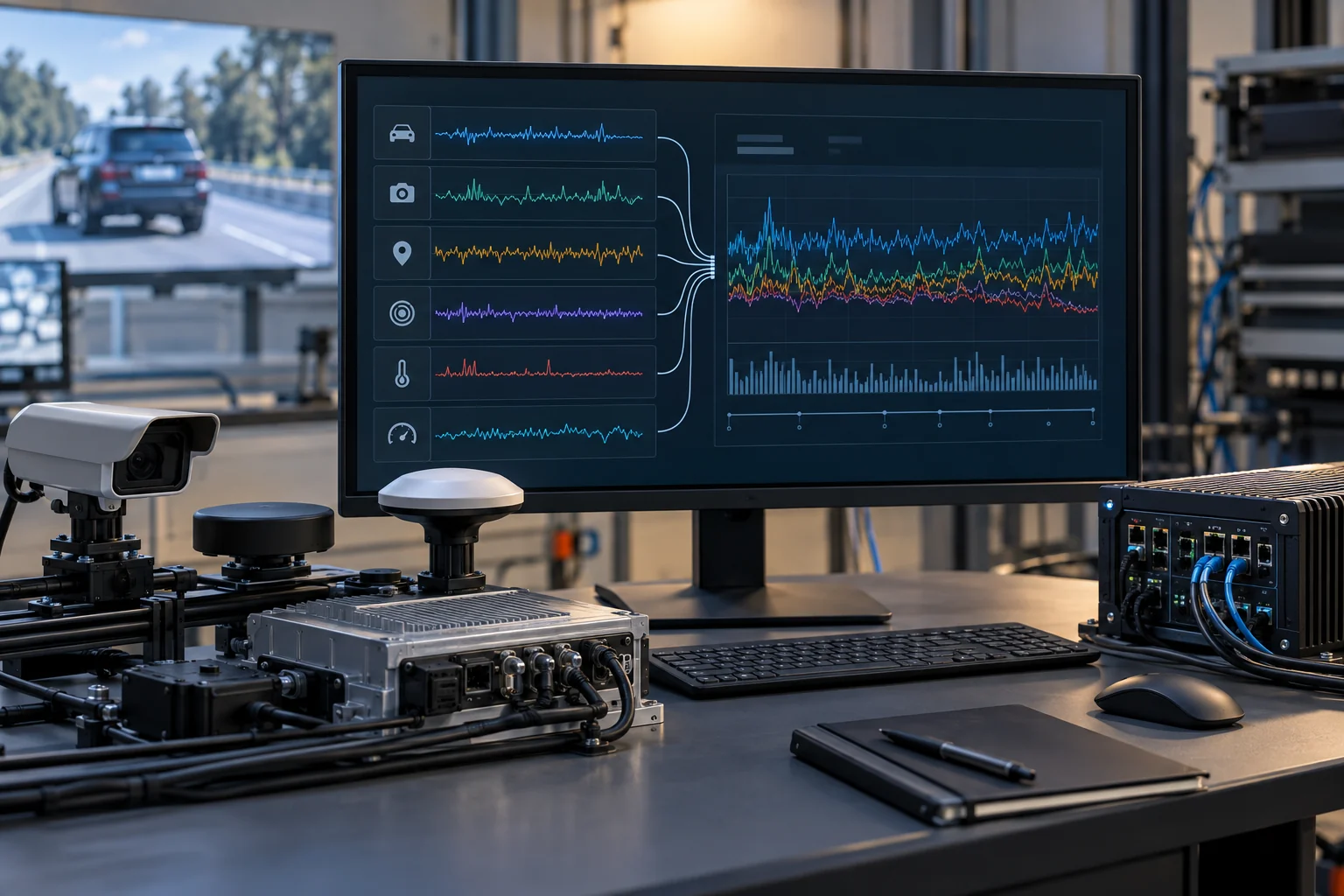 Live sensor channels arriving in a streaming-data view.